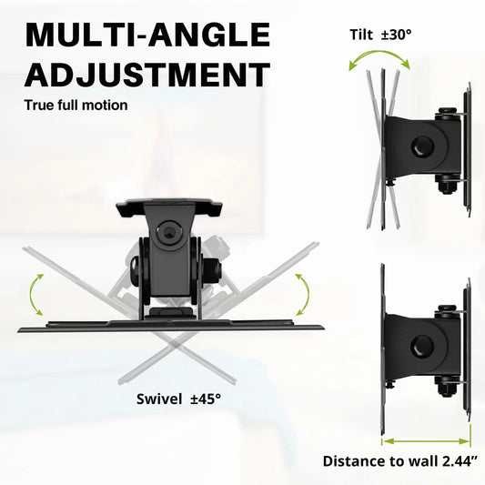 TV & Monitor Wall Mount for 10"–26" Screens – Tilt & Swivel Bracket, Max VESA 100x100mm, Supports up to 22 lbs