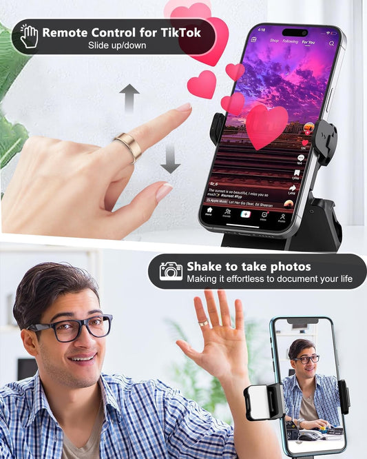 2025 Smart Ring Health & Fitness Tracker (Silver, Size #10) – IP68 Waterproof Ring with Heart Rate, Sleep, Blood Oxygen, Steps, Calories & Charging Case (7-Day Battery)