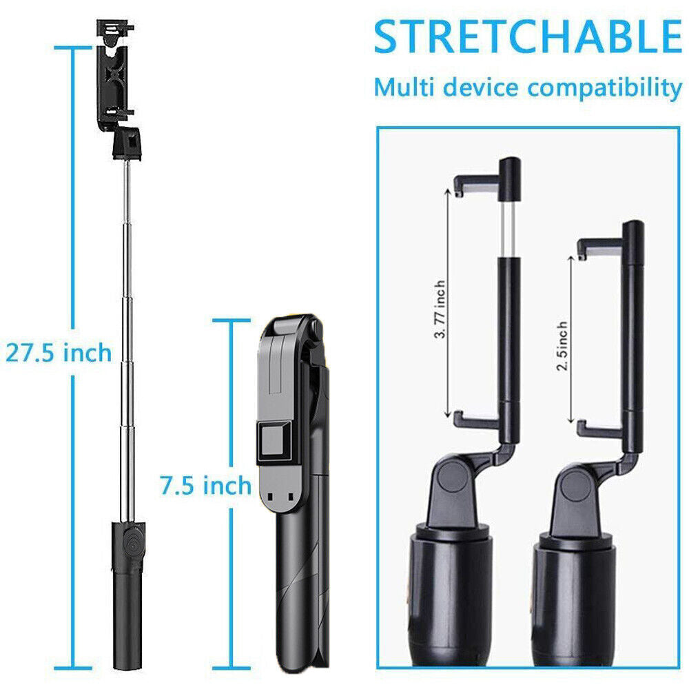 Extendable Travel Tripod Stand – Phone Holder for iPhone & Samsung Smartphones