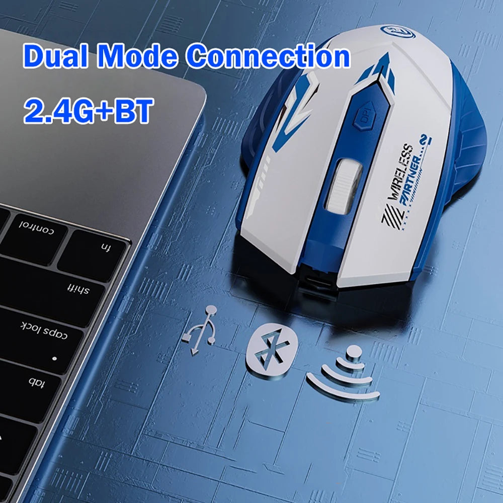 6 Buttons 2.4G Wireless Mouse Bluetooth 5.4 Mouse Dual-Mode Rechargeable Mice 1600 DPI Office Mouse Gaming Mouse for PC Laptop