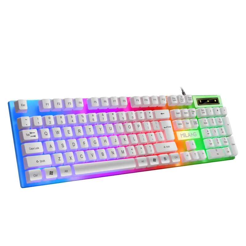 104 Keys USB Wired Keyboard RGB Gaming Keyboard 1.3M Cable Mechanical Sensation Membrane Keyboard for PC Laptop Windows and IOS