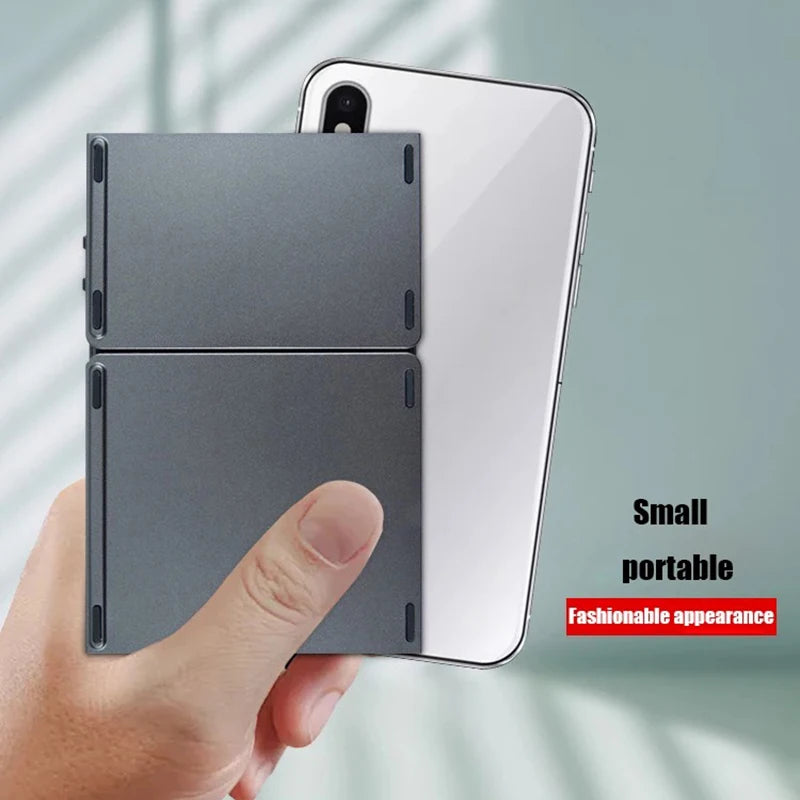 Bluetooth 5.0 Keyboard TriFold Keyboard Mini Keyboard with Touchpad Rechargeable Wireless Keyboard for Windows Android Ios