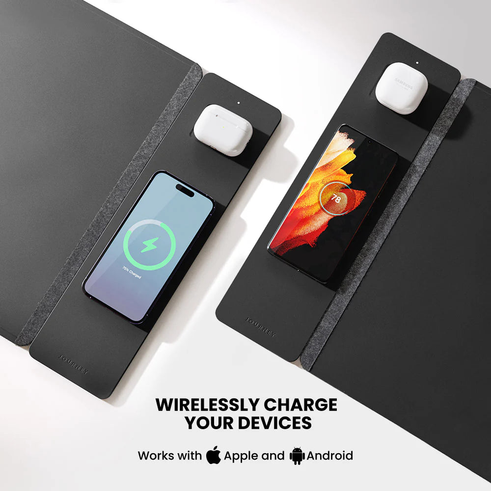 ALTI Wireless Charging Desk Mat – 2-in-1 Mouse Pad with Fast Charging for Phones & Devices