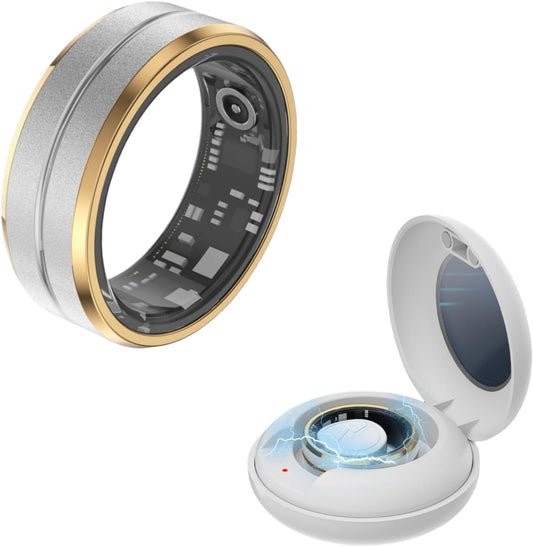 Smart Fitness Ring (Size 8) – Waterproof Health Tracker with Heart Rate, Blood Oxygen, Sleep Monitor & Remote Selfie Control