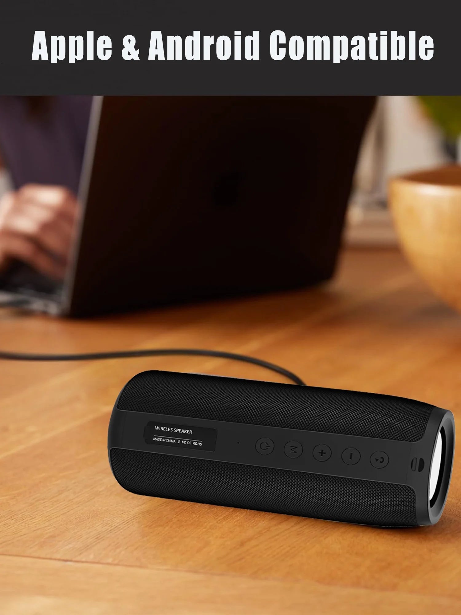 Portable Bluetooth Speaker – Wireless Outdoor Speaker with Deep Bass, Bluetooth 5.0, 30H Playtime & Dual Pairing