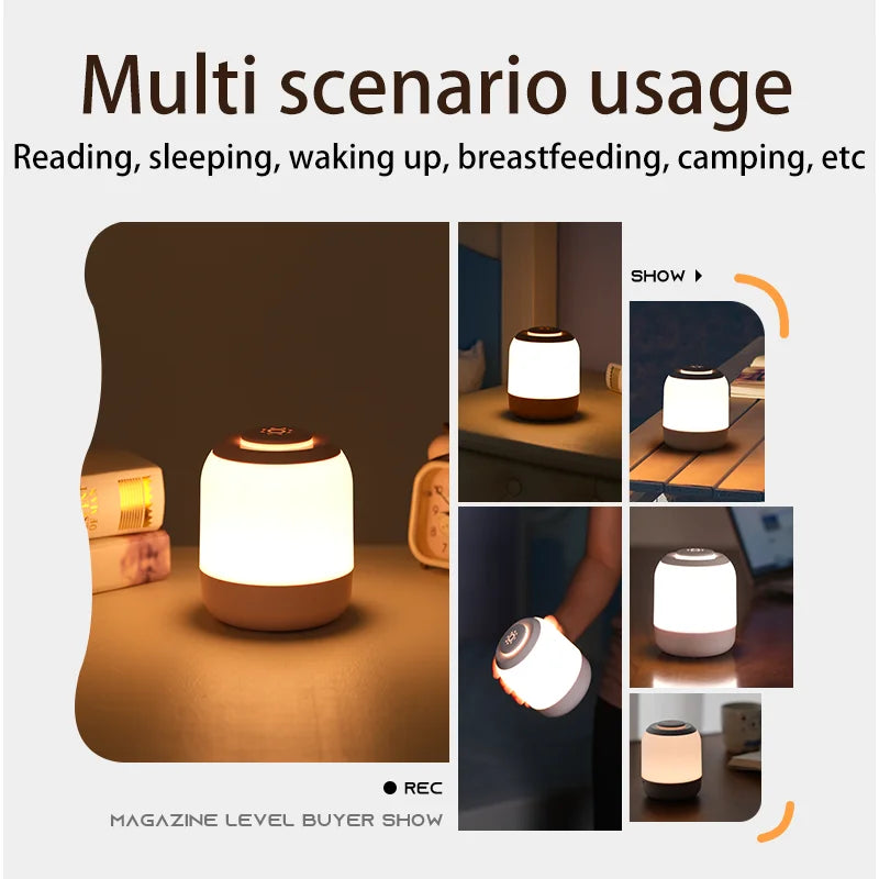 Touch LED Night Light – USB Rechargeable Lamp with Adjustable Brightness