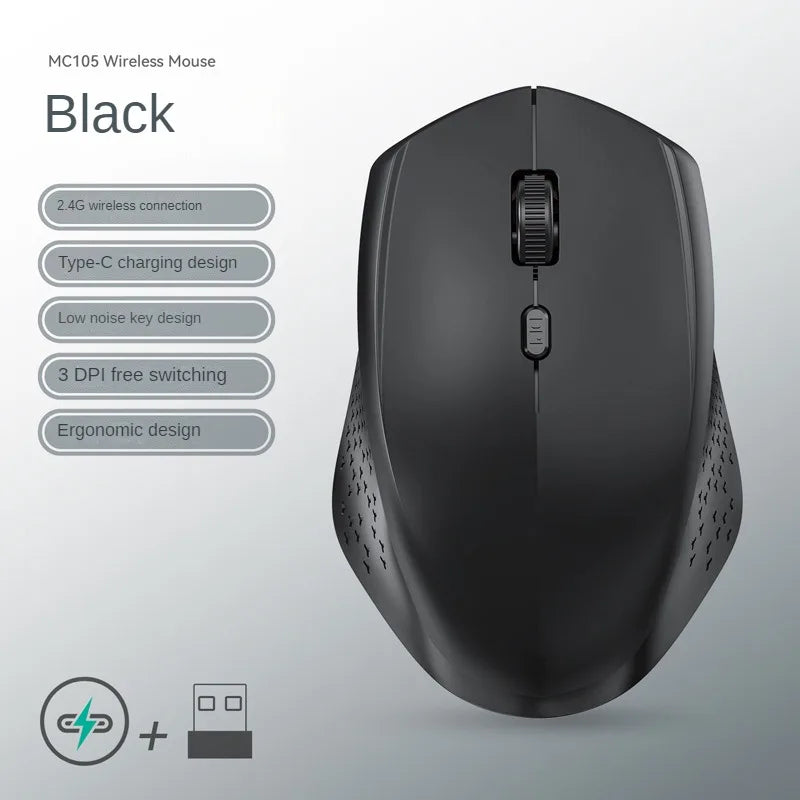 6 Buttons 2.4G Wireless Mouse Bluetooth 5.4 Mouse Dual-Mode Rechargeable Mice 1600 DPI Office Mouse Gaming Mouse for PC Laptop
