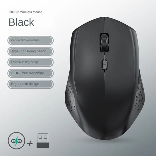 6 Buttons 2.4G Wireless Mouse Bluetooth 5.4 Mouse Dual-Mode Rechargeable Mice 1600 DPI Office Mouse Gaming Mouse for PC Laptop