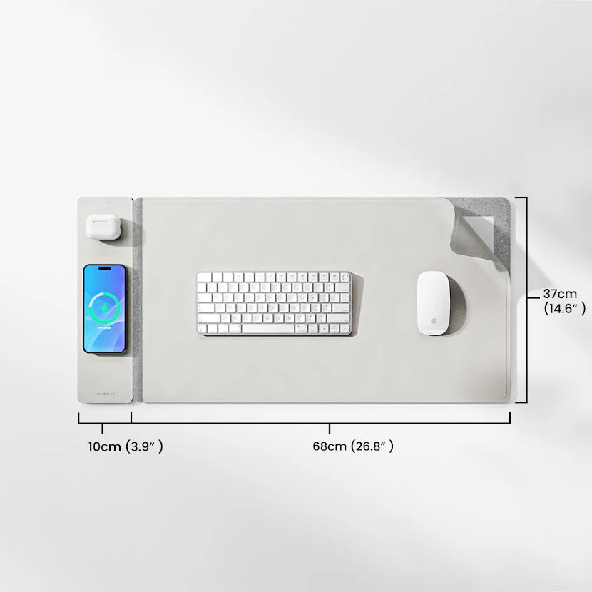 ALTI Wireless Charging Desk Mat – 2-in-1 Mouse Pad with Fast Charging for Phones & Devices