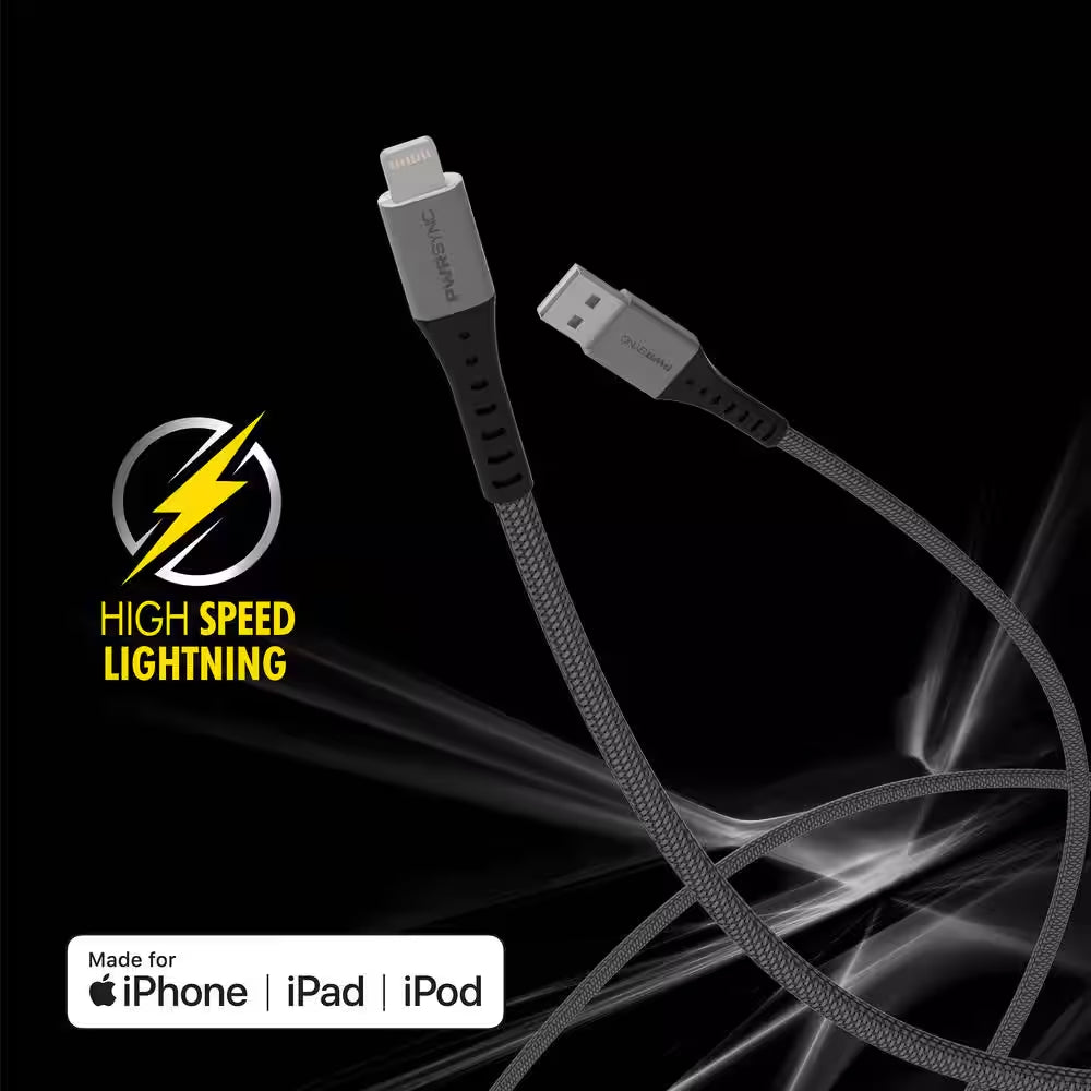 6 Ft Ultra Durable Lightning Cable – Fast Charging, Tangle-Free, Reinforced iPhone Charger Cord