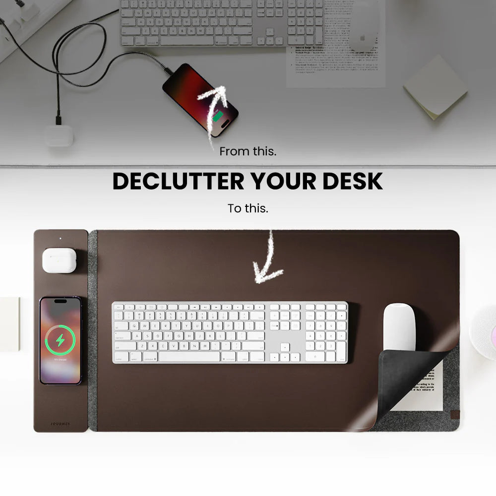 ALTI Wireless Charging Desk Mat – 2-in-1 Mouse Pad with Fast Charging for Phones & Devices