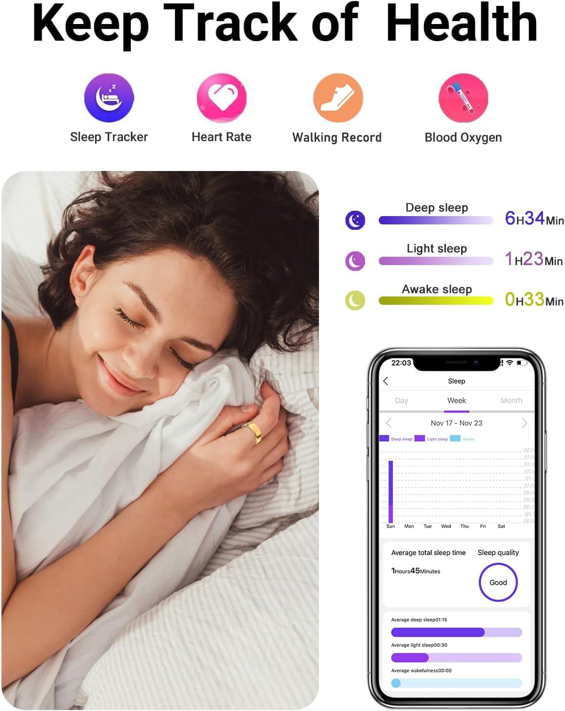 2025 Smart Ring Health & Fitness Tracker (Silver, Size #10) – IP68 Waterproof Ring with Heart Rate, Sleep, Blood Oxygen, Steps, Calories & Charging Case (7-Day Battery)