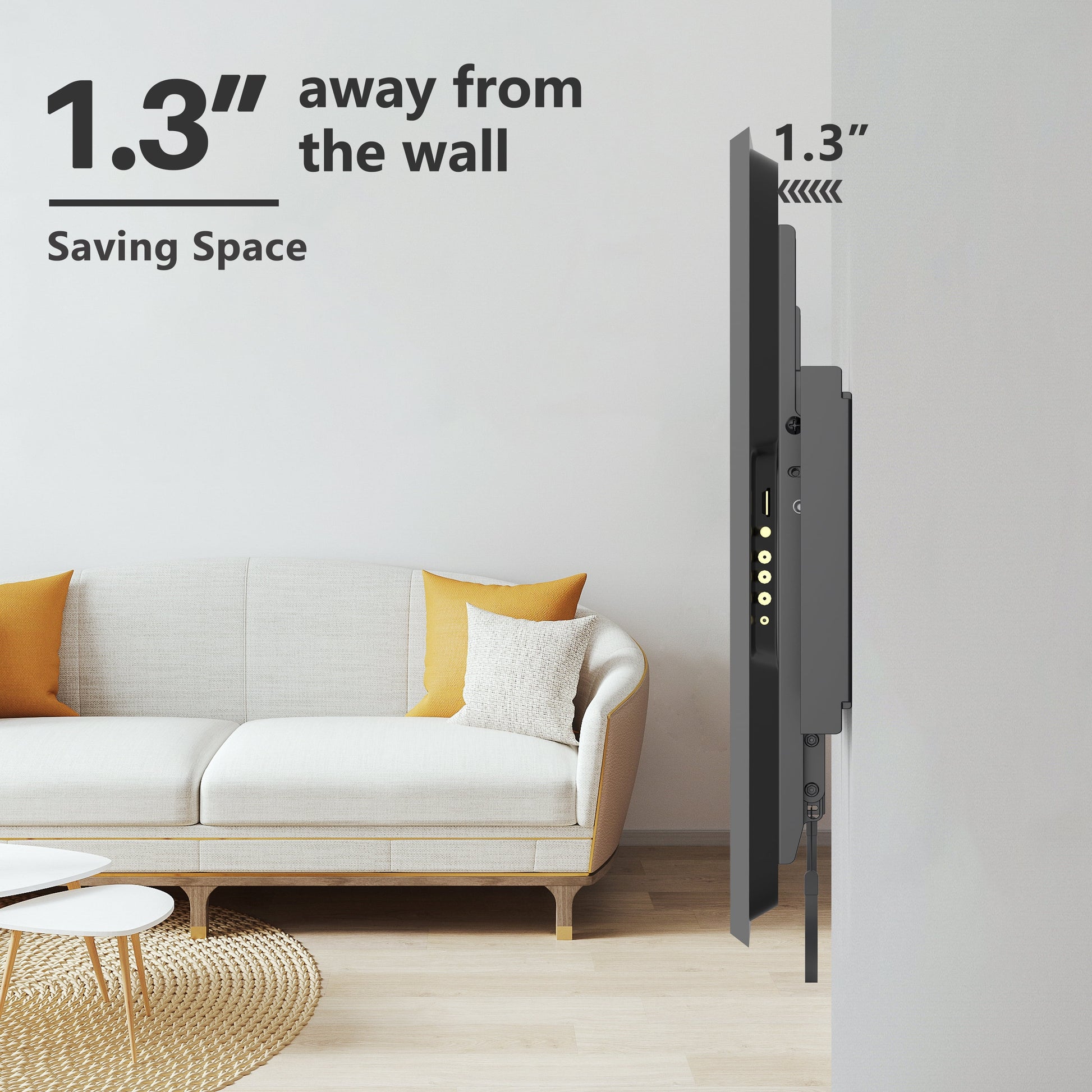 TV Wall Mount for 37–84" TVs – Heavy-Duty Bracket Supports up to 132 lbs, Max VESA 600x400mm