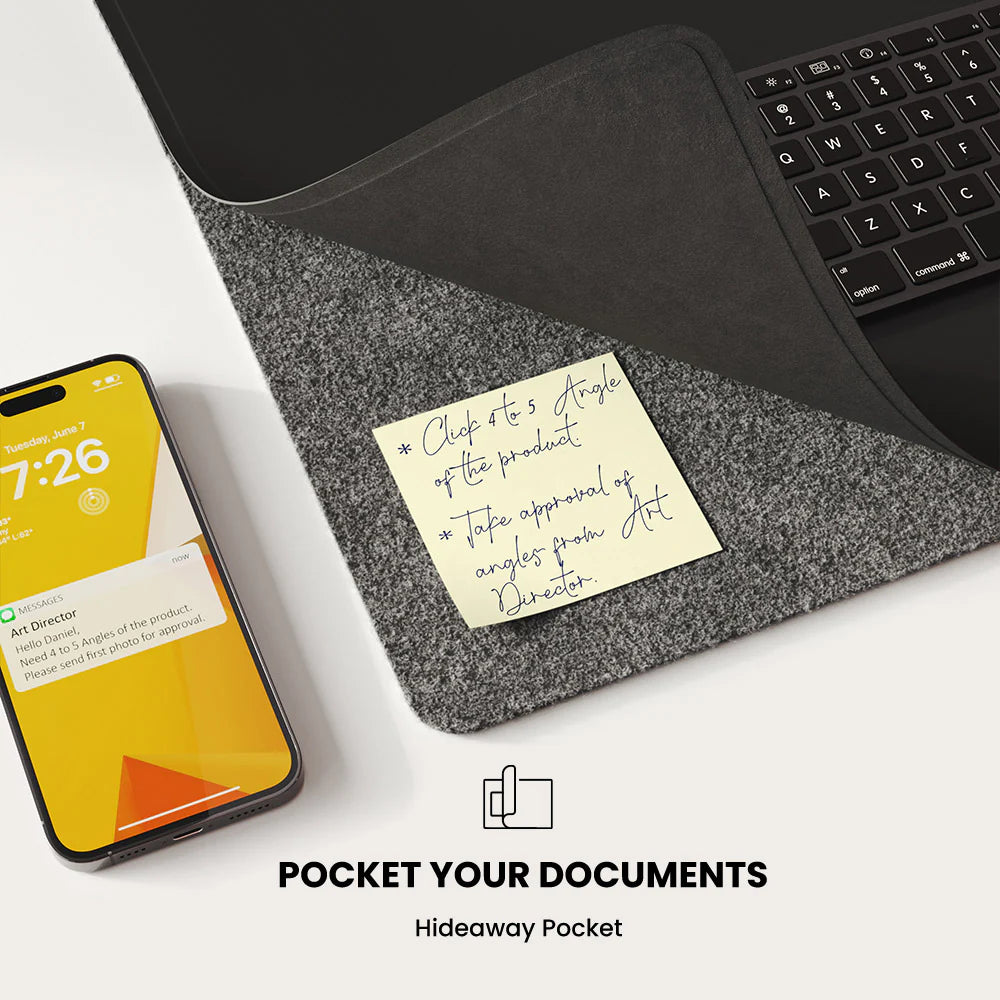 ALTI Wireless Charging Desk Mat – 2-in-1 Mouse Pad with Fast Charging for Phones & Devices