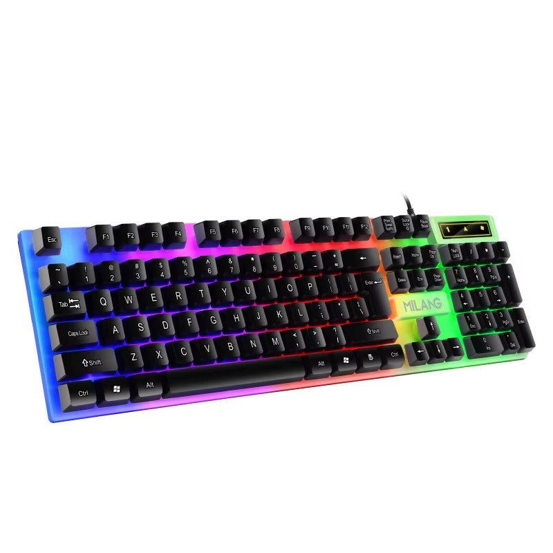 104 Keys USB Wired Keyboard RGB Gaming Keyboard 1.3M Cable Mechanical Sensation Membrane Keyboard for PC Laptop Windows and IOS