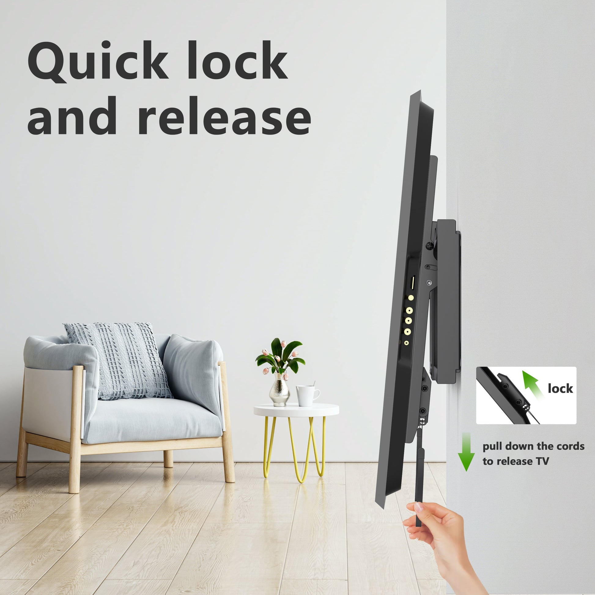 TV Wall Mount for 37–84" TVs – Heavy-Duty Bracket Supports up to 132 lbs, Max VESA 600x400mm