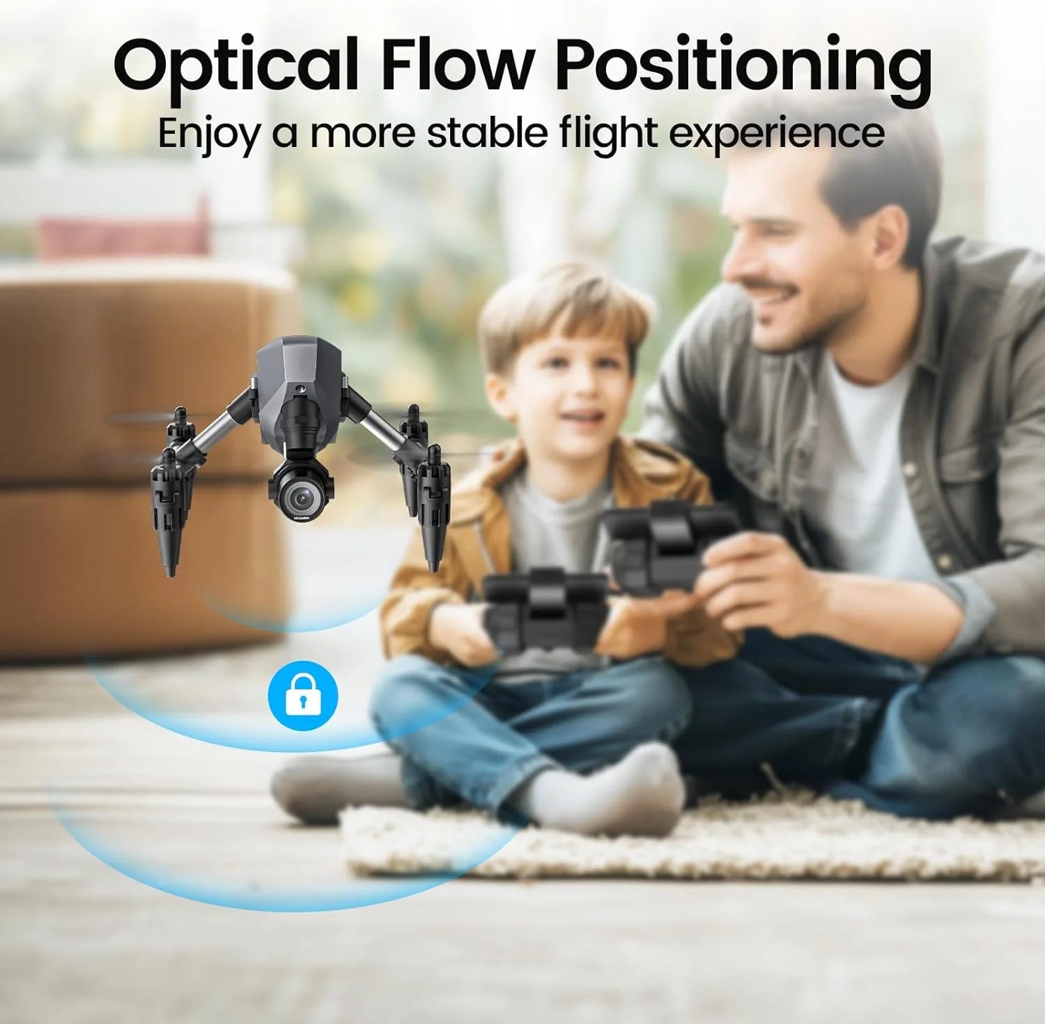 WF10 Mini Drone with Camera for Kids 1080P, Remote Control Quadcopter with 3 Batteries, Black