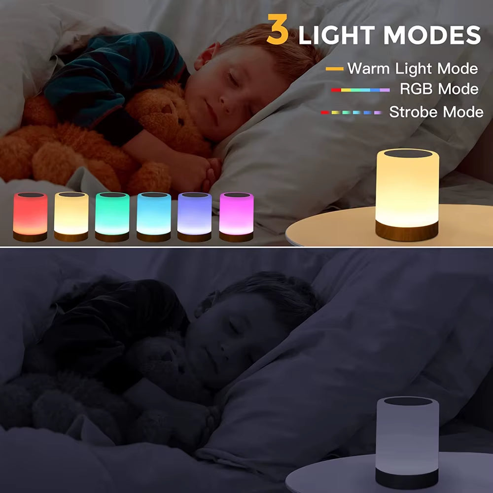 Touch LED Lamp with RGB Lighting – Portable Lamp with Touch Sensor