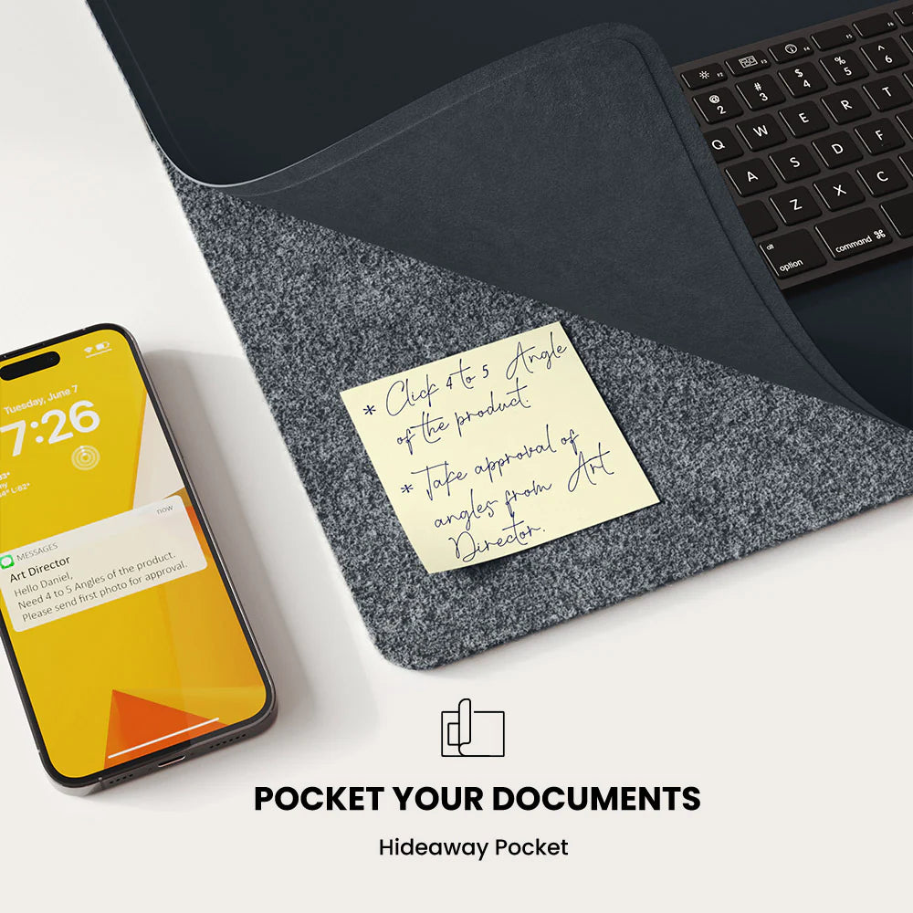 ALTI Wireless Charging Desk Mat – 2-in-1 Mouse Pad with Fast Charging for Phones & Devices
