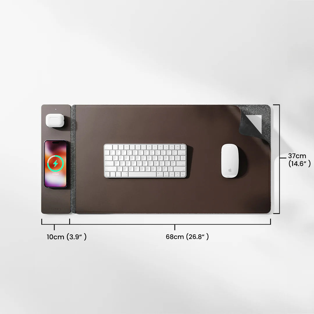 ALTI Wireless Charging Desk Mat – 2-in-1 Mouse Pad with Fast Charging for Phones & Devices