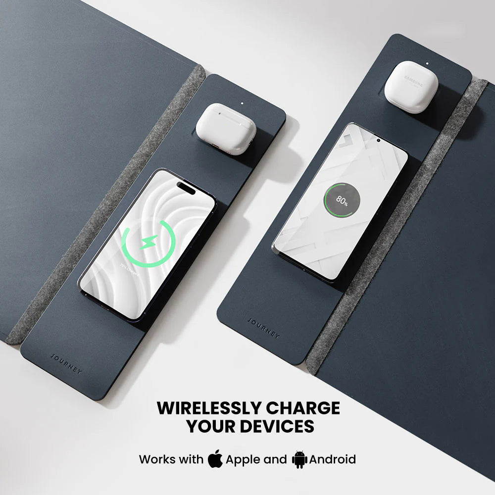 ALTI Wireless Charging Desk Mat – 2-in-1 Mouse Pad with Fast Charging for Phones & Devices