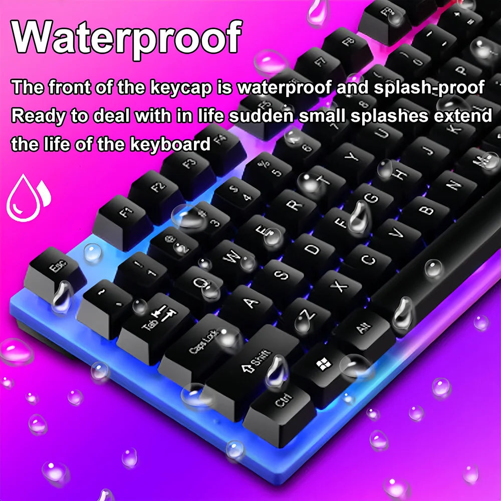 104 Keys USB Wired Keyboard RGB Gaming Keyboard 1.3M Cable Mechanical Sensation Membrane Keyboard for PC Laptop Windows and IOS