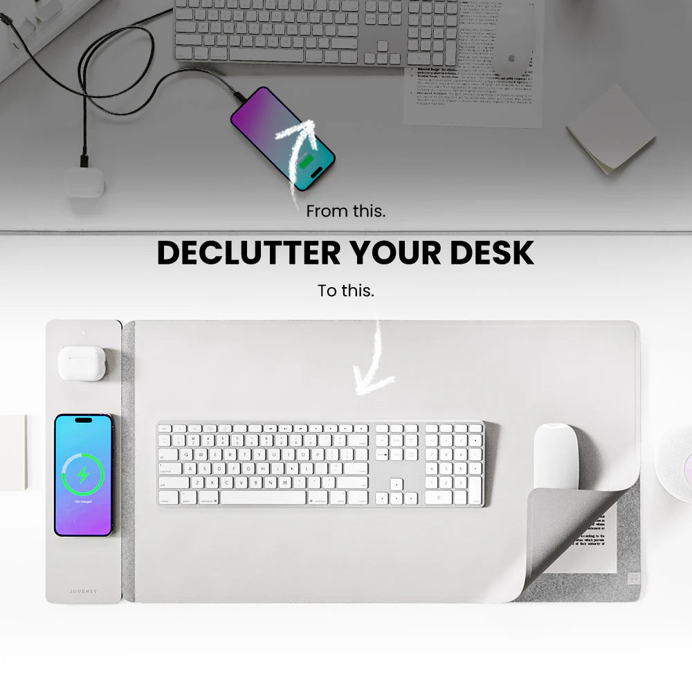 ALTI Wireless Charging Desk Mat – 2-in-1 Mouse Pad with Fast Charging for Phones & Devices