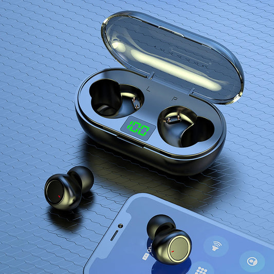 QTOCIO Mini Wireless Earbuds – Bluetooth 5.3 Earphones with Mic, Lightweight Design & Charging Case with LED Display