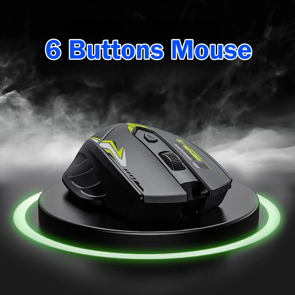 6 Buttons 2.4G Wireless Mouse Bluetooth 5.4 Mouse Dual-Mode Rechargeable Mice 1600 DPI Office Mouse Gaming Mouse for PC Laptop
