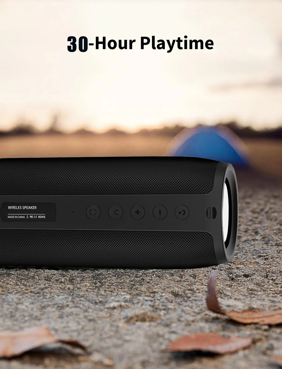 Portable Bluetooth Speaker – Wireless Outdoor Speaker with Deep Bass, Bluetooth 5.0, 30H Playtime & Dual Pairing