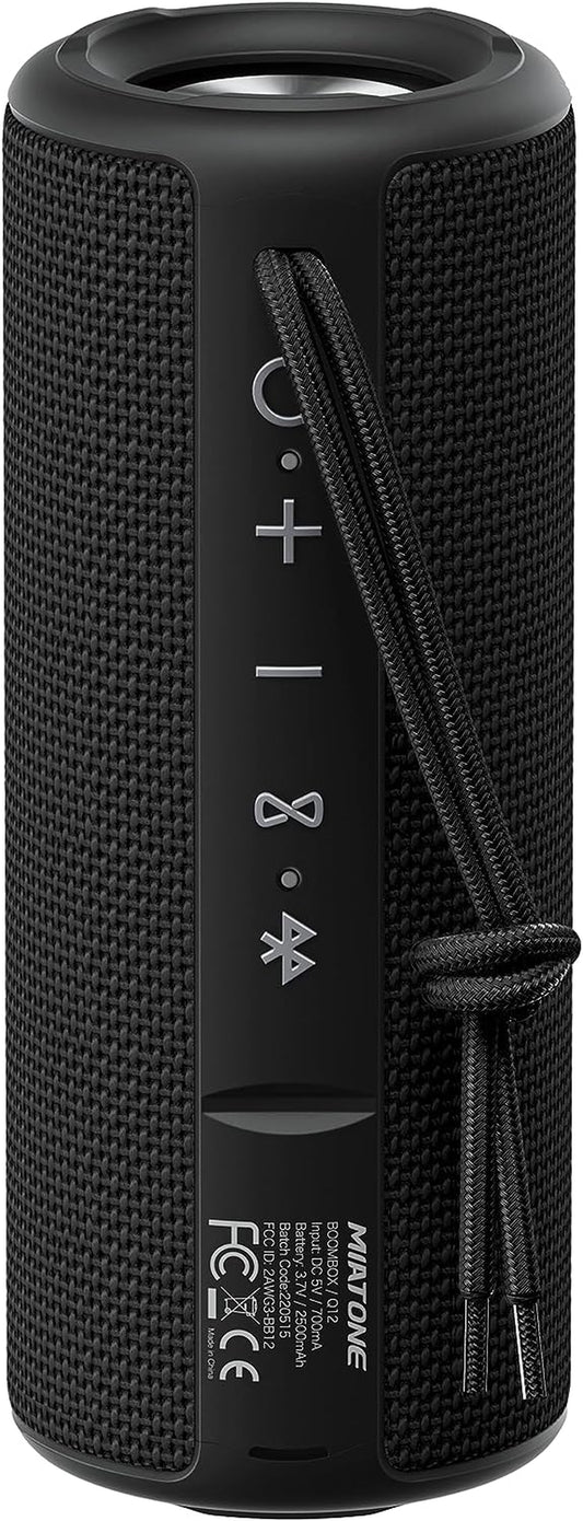 Boombox Outdoor Bluetooth Speaker (Black) – Waterproof & Portable Wireless Speaker with Deep Bass