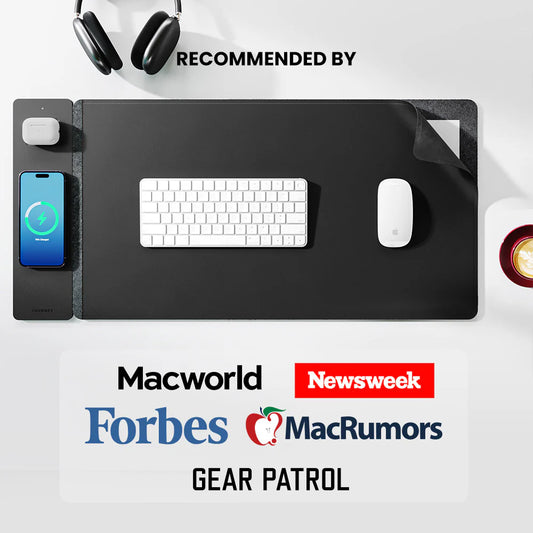 ALTI Wireless Charging Desk Mat – 2-in-1 Mouse Pad with Fast Charging for Phones & Devices