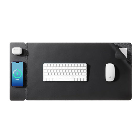 ALTI Wireless Charging Desk Mat – 2-in-1 Mouse Pad with Fast Charging for Phones & Devices