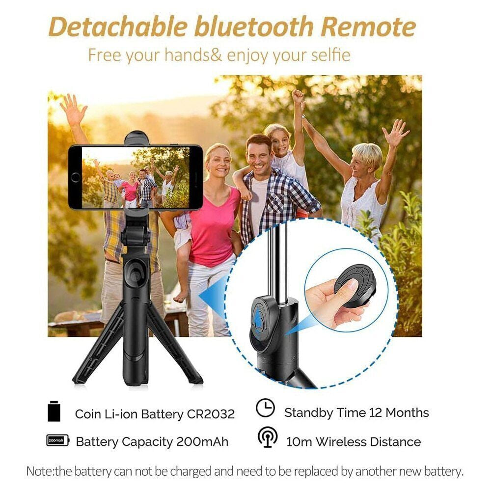 Extendable Travel Tripod Stand – Phone Holder for iPhone & Samsung Smartphones