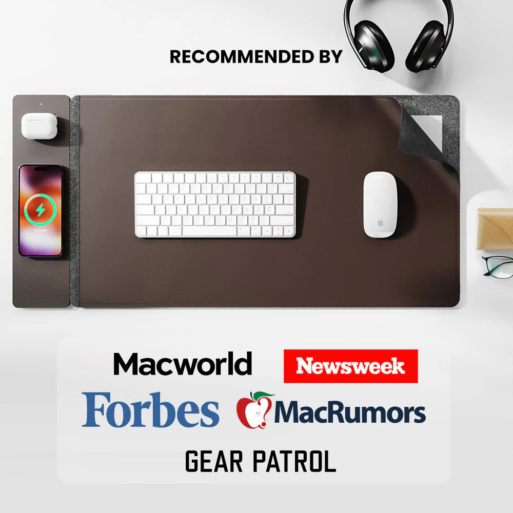 ALTI Wireless Charging Desk Mat – 2-in-1 Mouse Pad with Fast Charging for Phones & Devices
