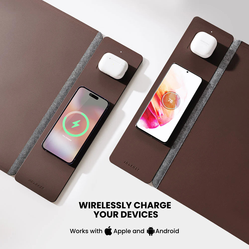 ALTI Wireless Charging Desk Mat – 2-in-1 Mouse Pad with Fast Charging for Phones & Devices